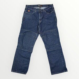 HAWK FR Work Gear Mens Flame Resistant Double Knee Denim Jeans Workwear Dark Blu